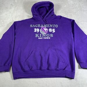 Sacramento Kings Hoodie Mens Large Purple NBA Basketball Pullover Sac Town 1985